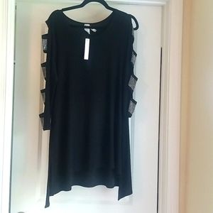 Black Embellished Holiday Top